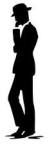man walking silhouette